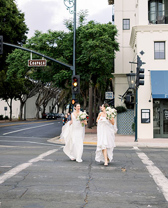 Brides on the street