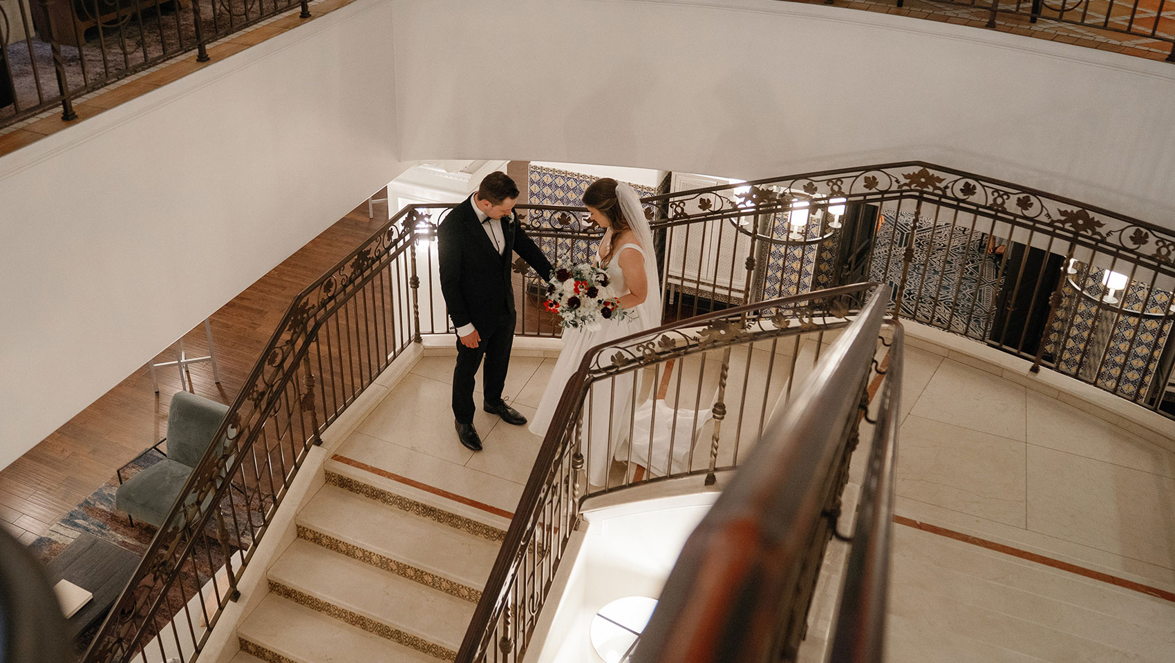 Couple on staircase