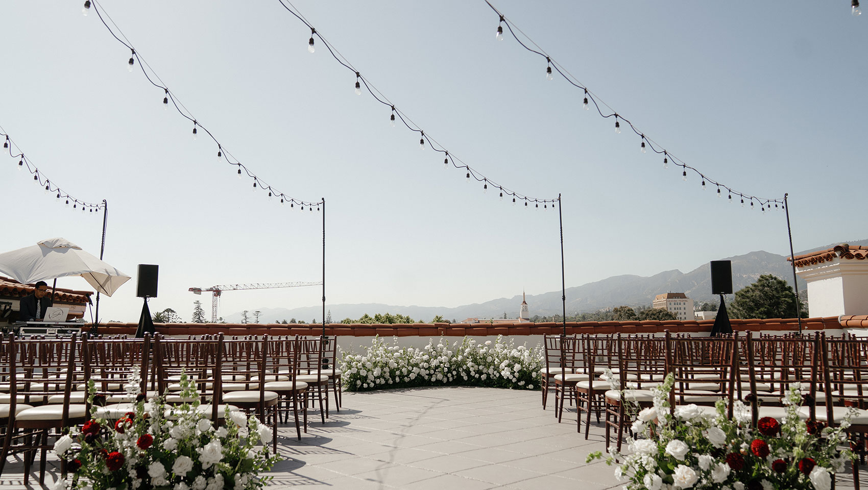 Rooftop ceremony setup