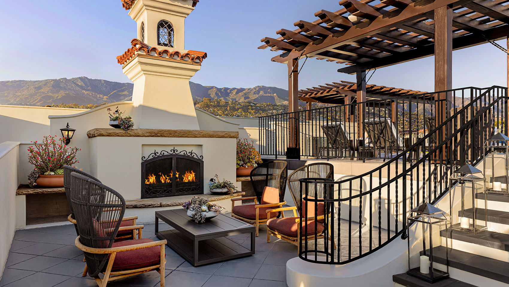 Rooftop fireplace