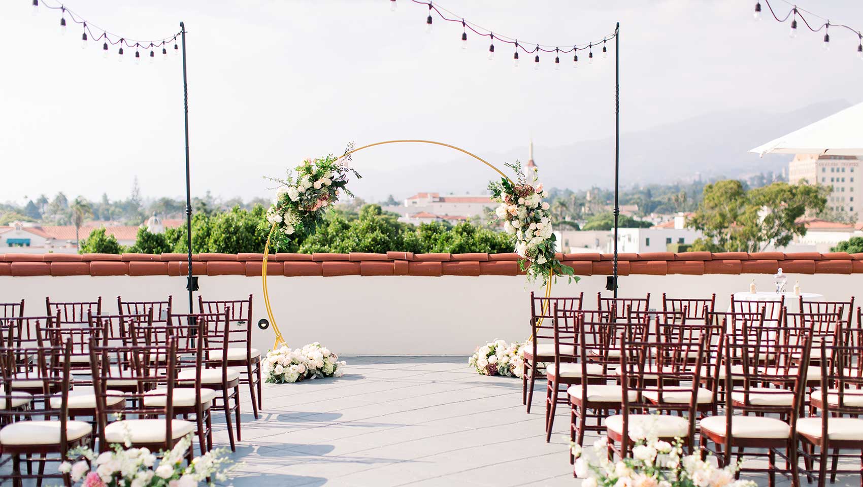 Wedding seup on patio